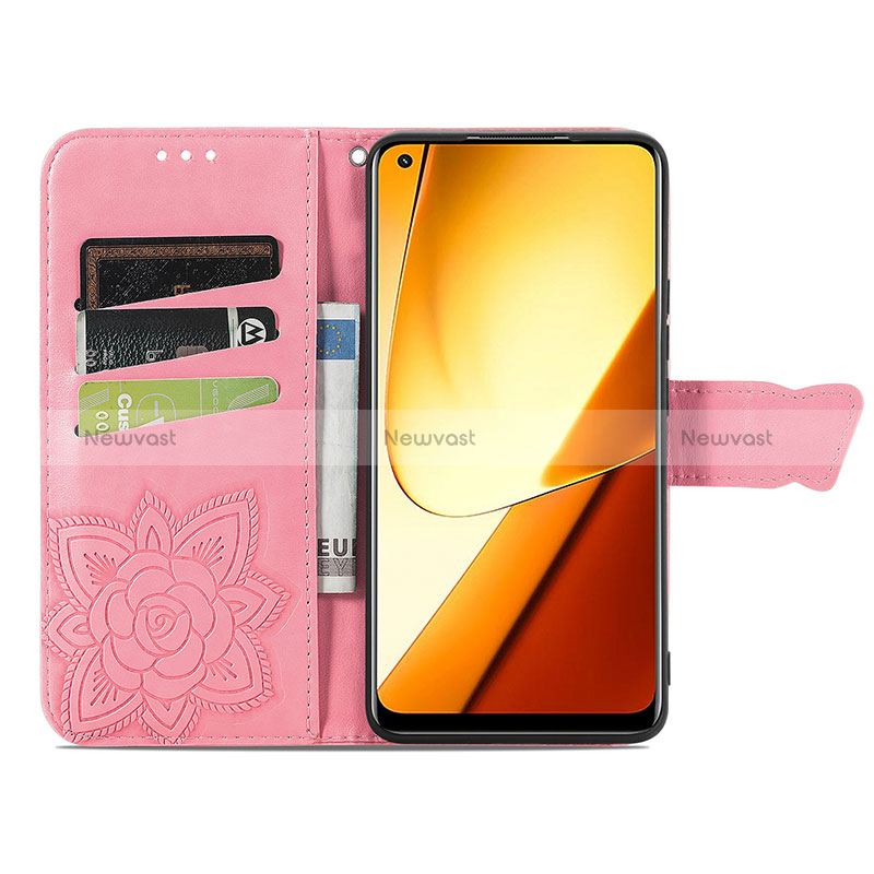 Leather Case Stands Butterfly Flip Cover Holder for Realme Narzo 60 5G