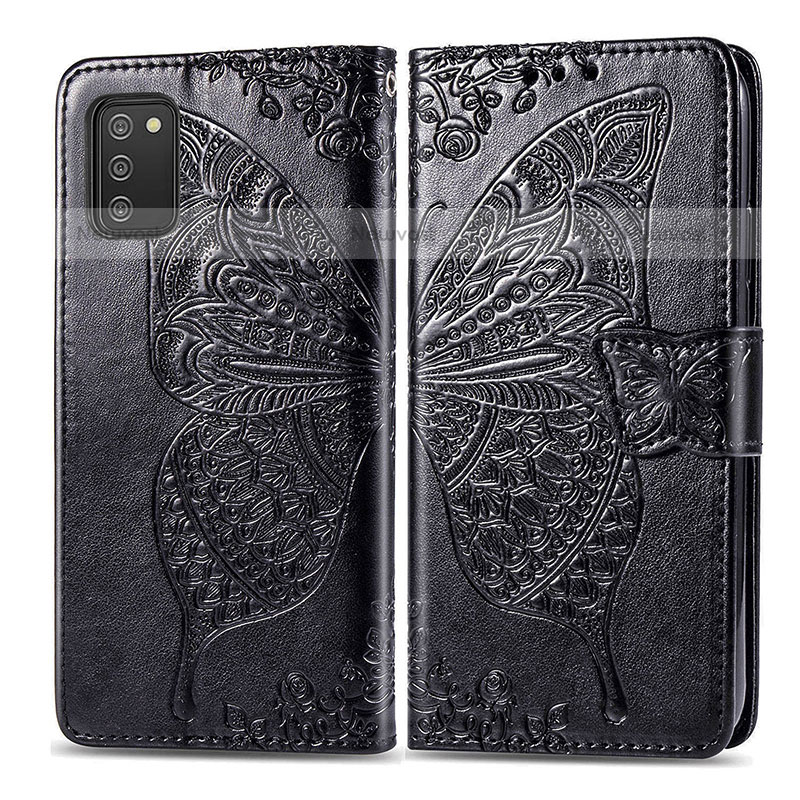 Leather Case Stands Butterfly Flip Cover Holder for Samsung Galaxy A02s
