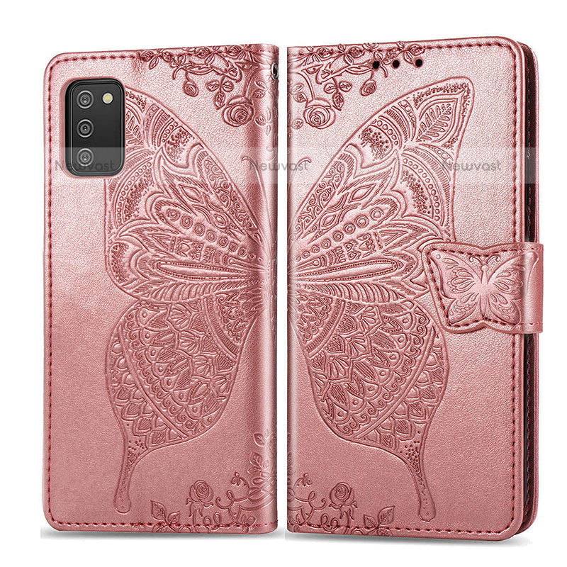 Leather Case Stands Butterfly Flip Cover Holder for Samsung Galaxy A02s