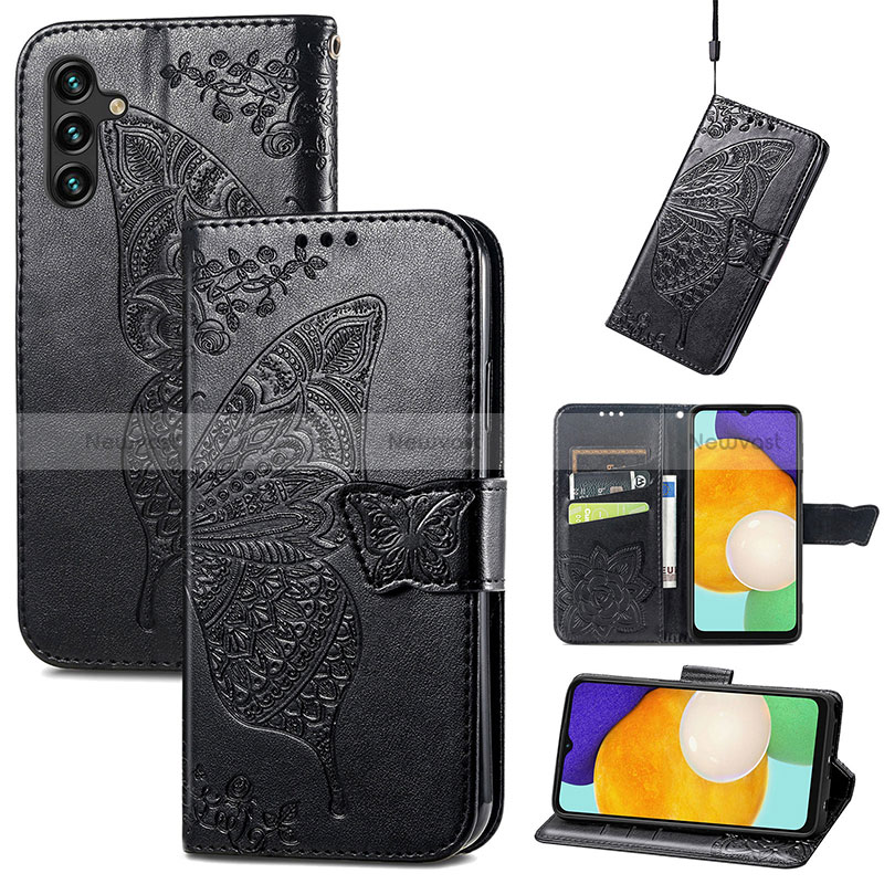 Leather Case Stands Butterfly Flip Cover Holder for Samsung Galaxy A04s