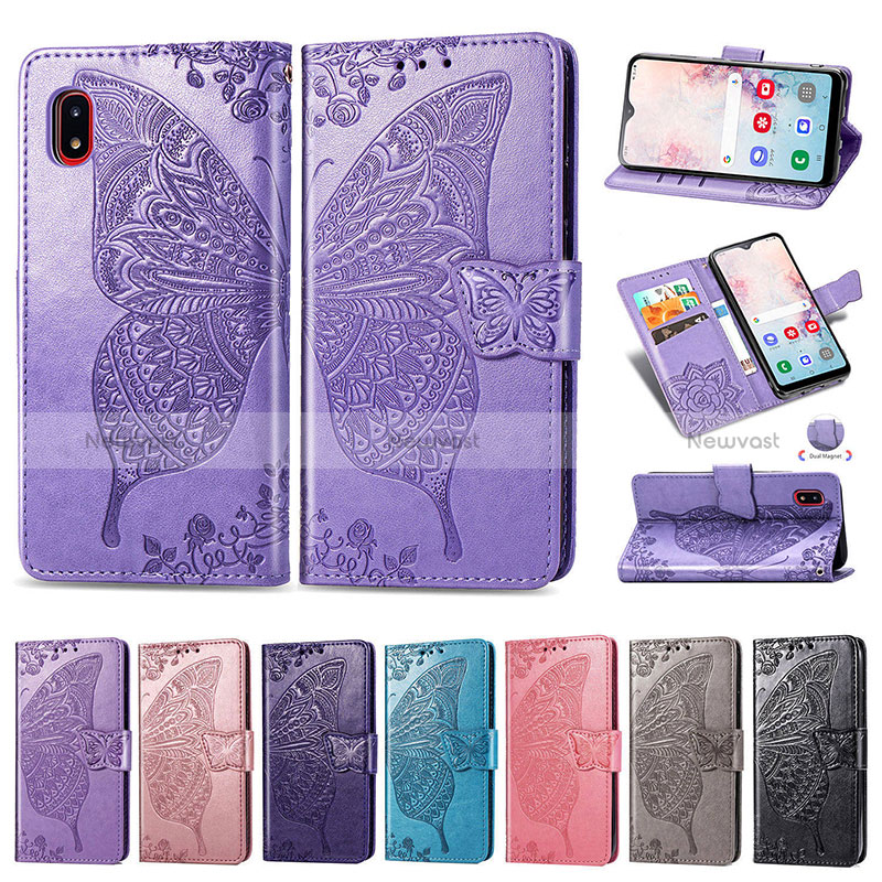 Leather Case Stands Butterfly Flip Cover Holder for Samsung Galaxy A20 SC-02M SCV46