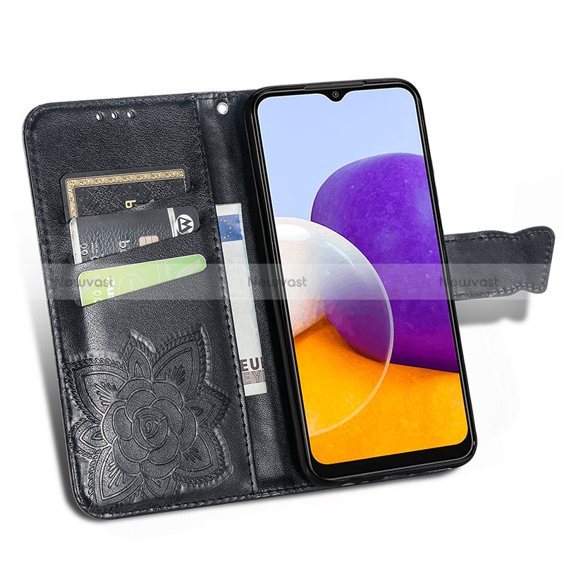 Leather Case Stands Butterfly Flip Cover Holder for Samsung Galaxy A22s 5G