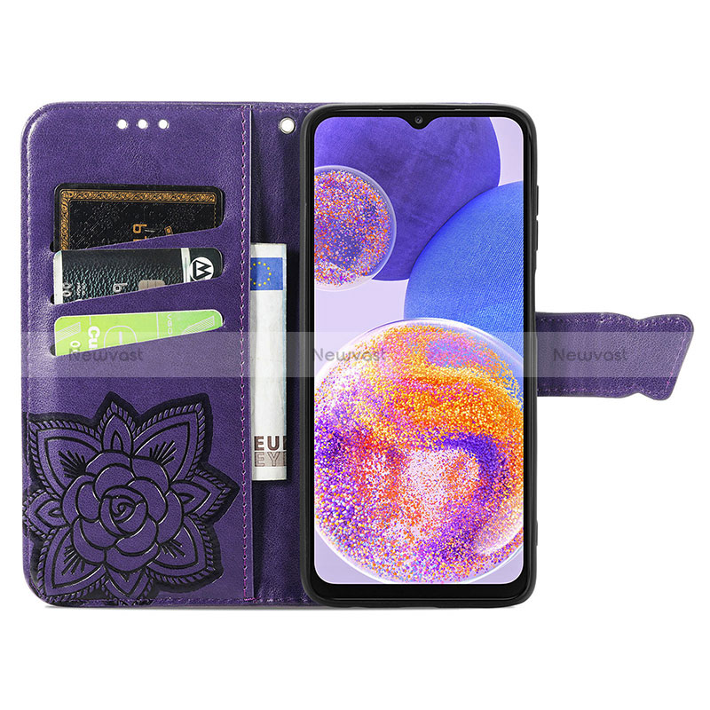 Leather Case Stands Butterfly Flip Cover Holder for Samsung Galaxy A23 4G