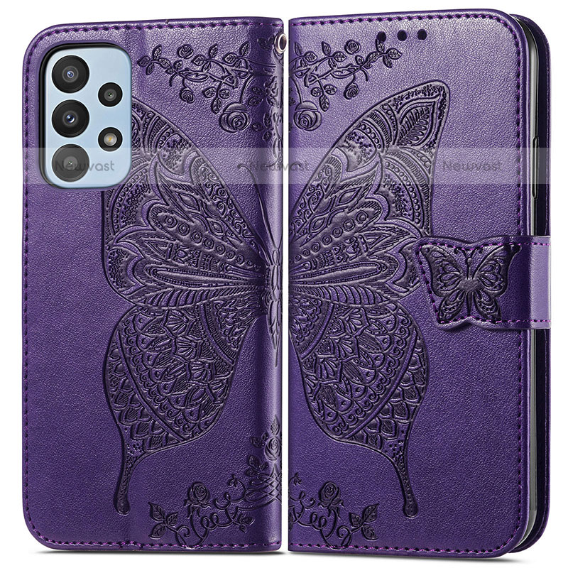Leather Case Stands Butterfly Flip Cover Holder for Samsung Galaxy A23 5G