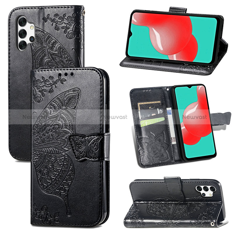 Leather Case Stands Butterfly Flip Cover Holder for Samsung Galaxy A32 4G