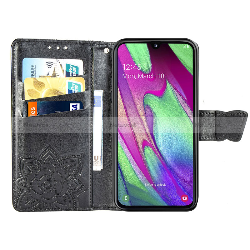 Leather Case Stands Butterfly Flip Cover Holder for Samsung Galaxy A40