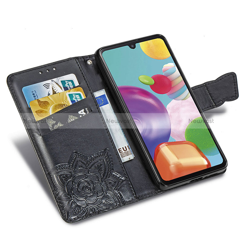 Leather Case Stands Butterfly Flip Cover Holder for Samsung Galaxy A41 SC-41A