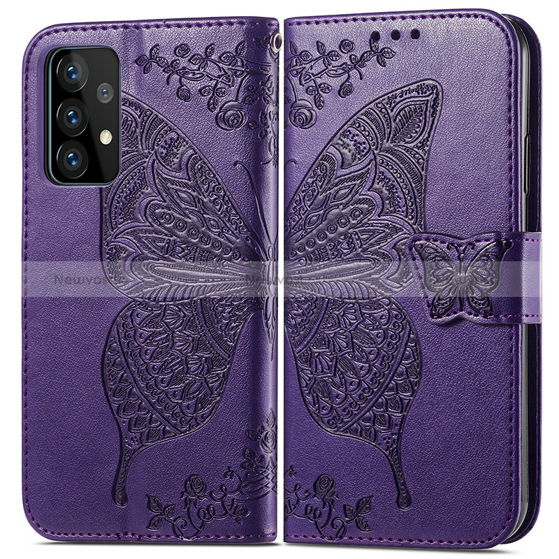 Leather Case Stands Butterfly Flip Cover Holder for Samsung Galaxy A52 5G