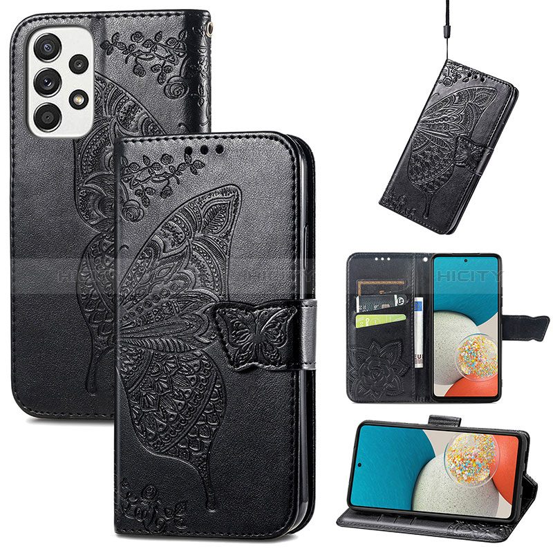 Leather Case Stands Butterfly Flip Cover Holder for Samsung Galaxy A53 5G