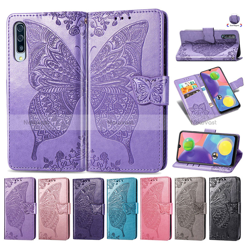 Leather Case Stands Butterfly Flip Cover Holder for Samsung Galaxy A70S