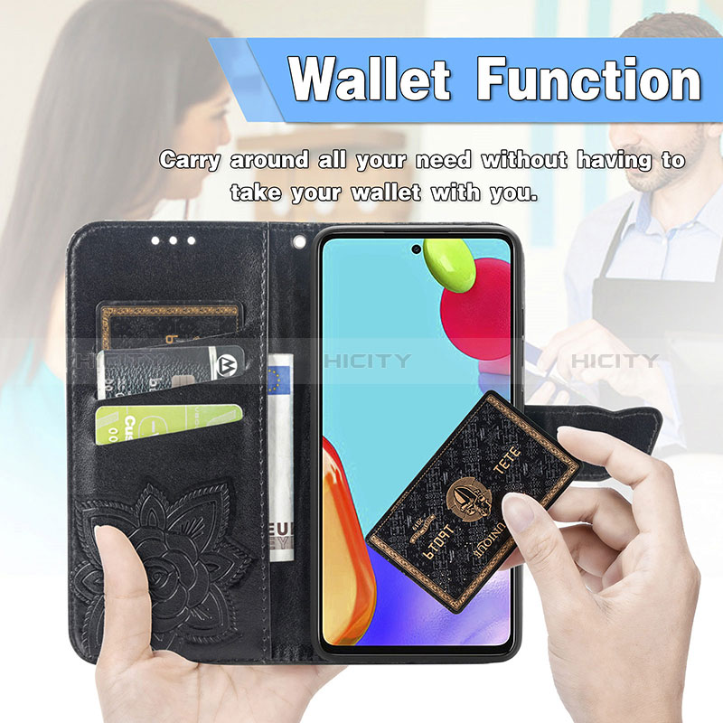 Leather Case Stands Butterfly Flip Cover Holder for Samsung Galaxy A72 4G