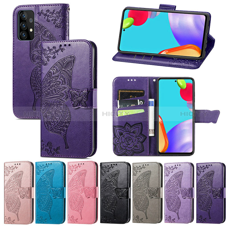 Leather Case Stands Butterfly Flip Cover Holder for Samsung Galaxy A72 5G