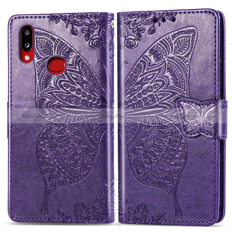 Leather Case Stands Butterfly Flip Cover Holder for Samsung Galaxy M01s