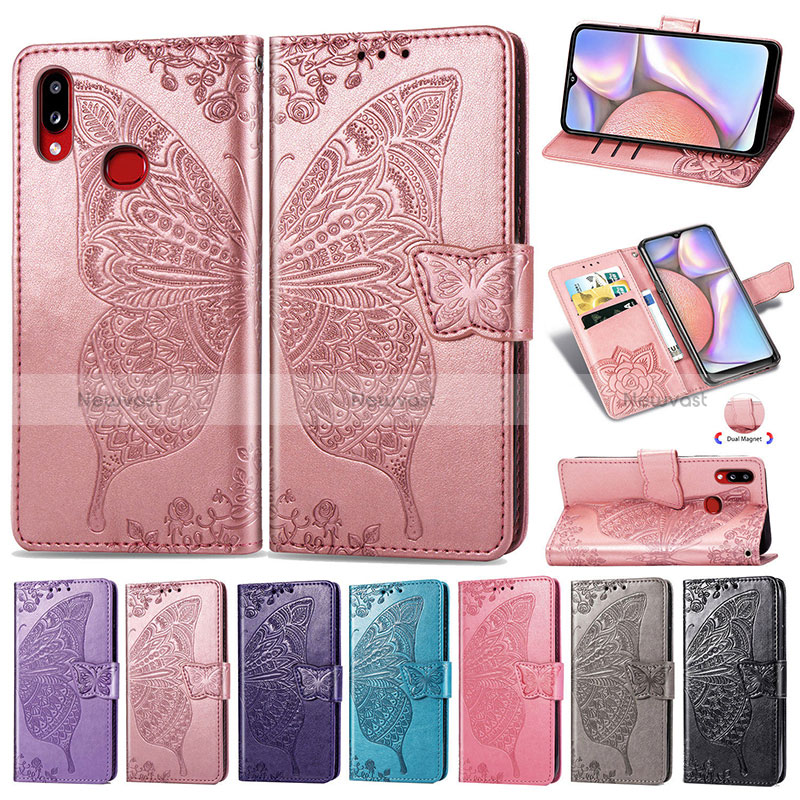 Leather Case Stands Butterfly Flip Cover Holder for Samsung Galaxy M01s