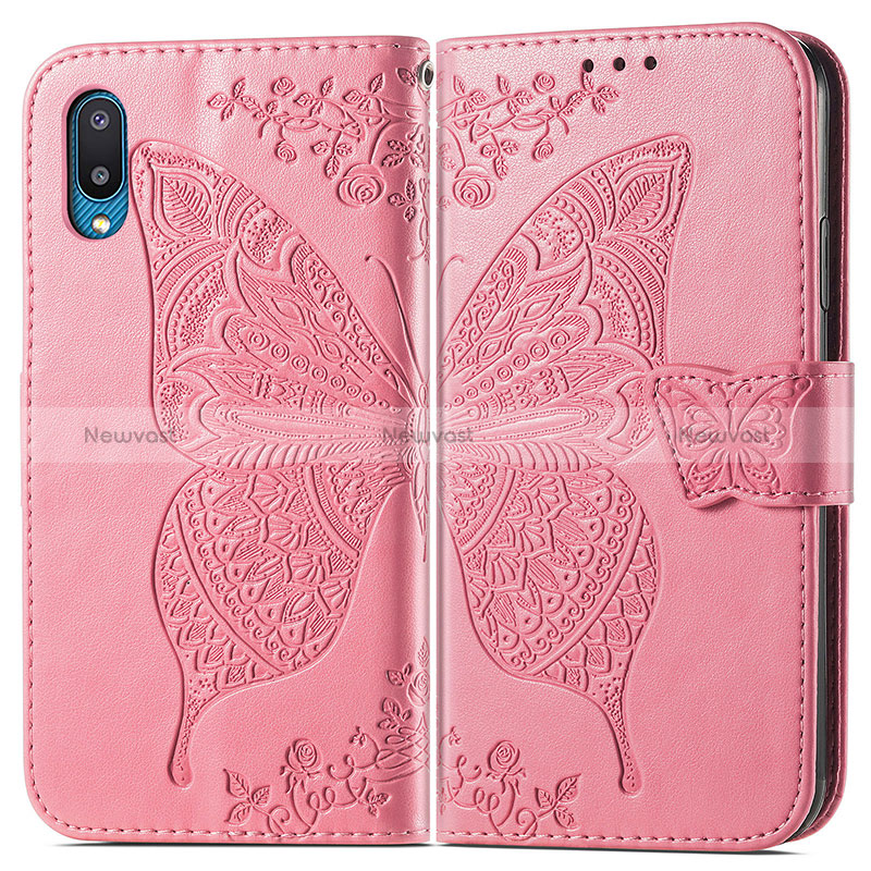 Leather Case Stands Butterfly Flip Cover Holder for Samsung Galaxy M02