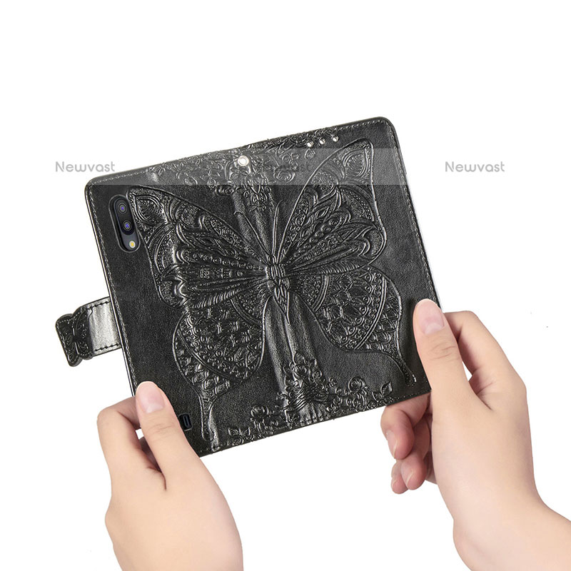 Leather Case Stands Butterfly Flip Cover Holder for Samsung Galaxy M10