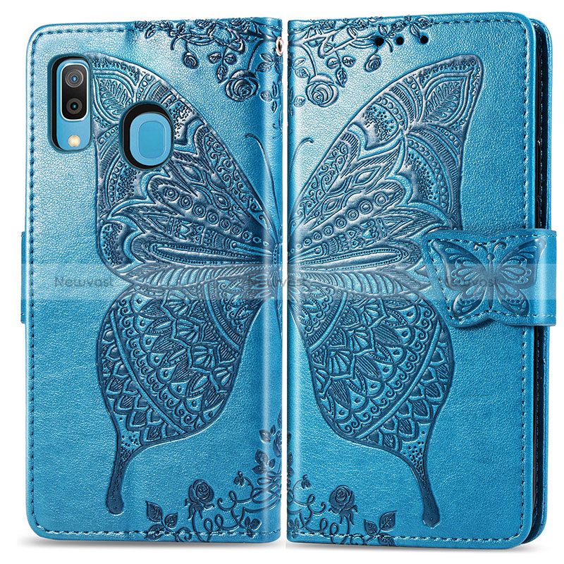 Leather Case Stands Butterfly Flip Cover Holder for Samsung Galaxy M10S