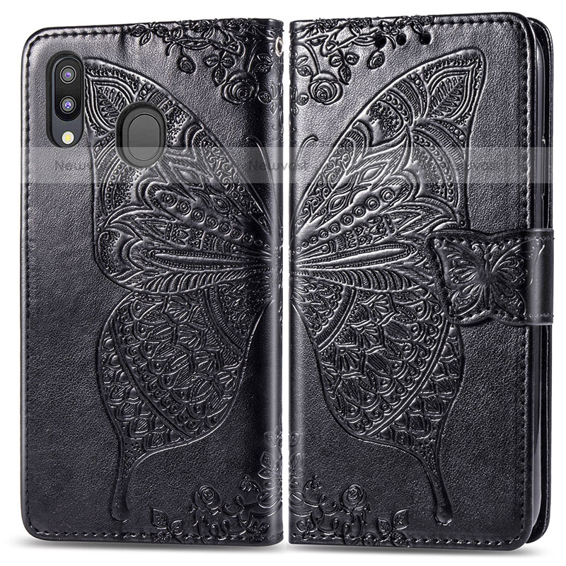 Leather Case Stands Butterfly Flip Cover Holder for Samsung Galaxy M20