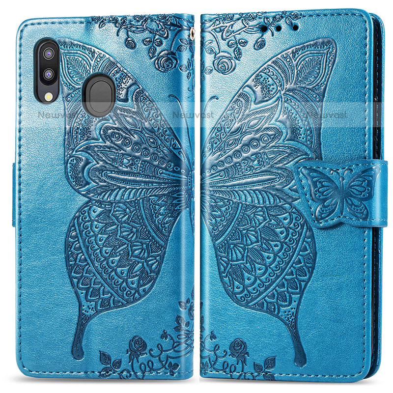 Leather Case Stands Butterfly Flip Cover Holder for Samsung Galaxy M20