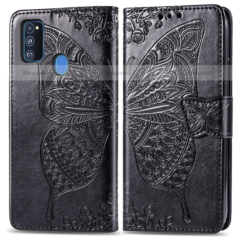 Leather Case Stands Butterfly Flip Cover Holder for Samsung Galaxy M21