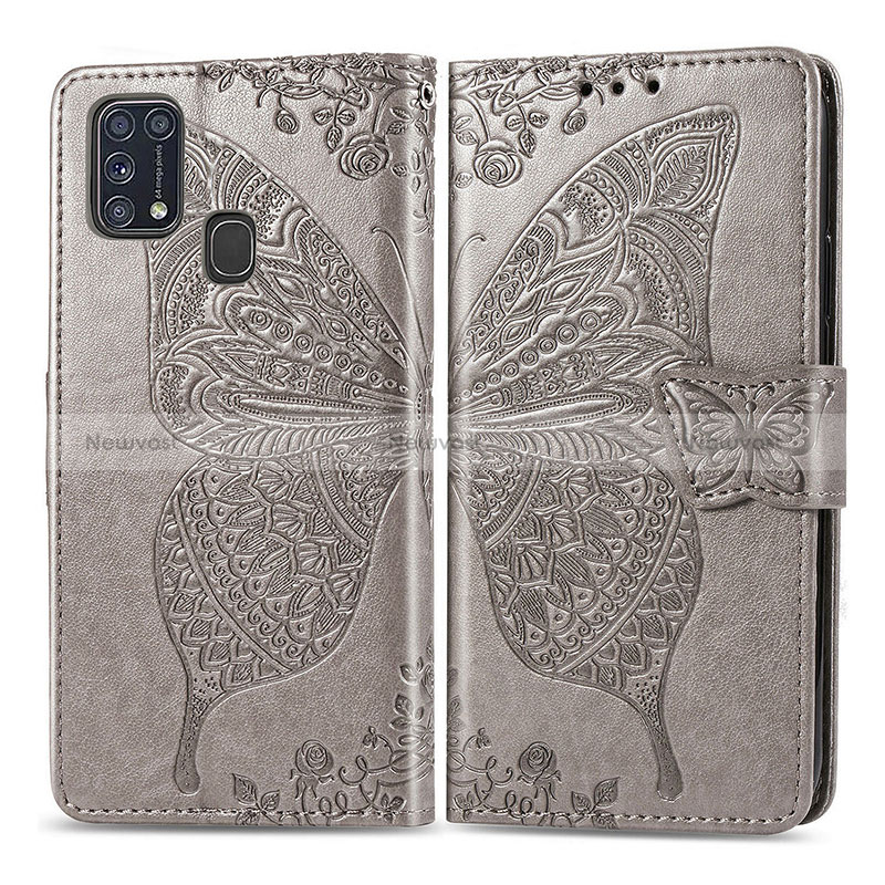 Leather Case Stands Butterfly Flip Cover Holder for Samsung Galaxy M21s