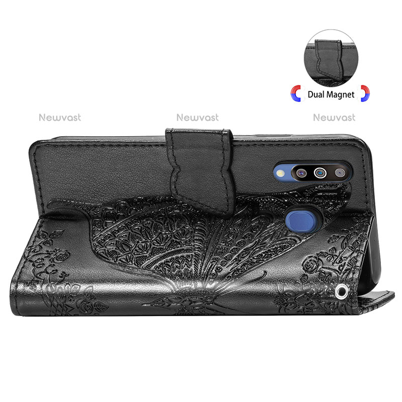 Leather Case Stands Butterfly Flip Cover Holder for Samsung Galaxy M30