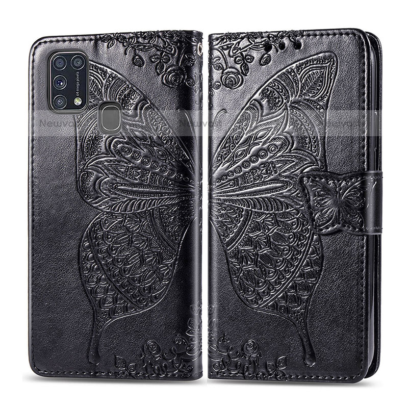 Leather Case Stands Butterfly Flip Cover Holder for Samsung Galaxy M31