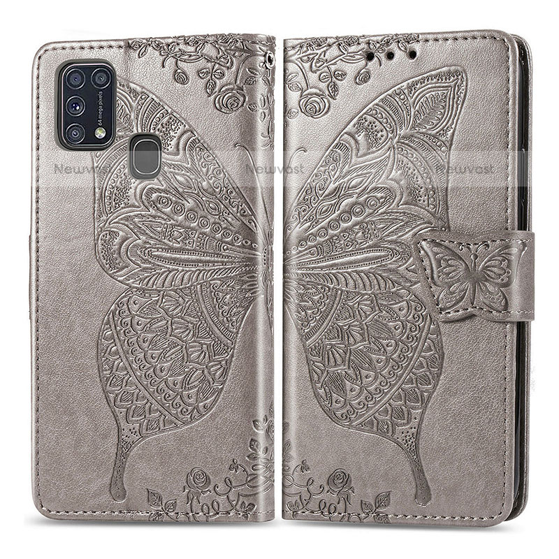 Leather Case Stands Butterfly Flip Cover Holder for Samsung Galaxy M31