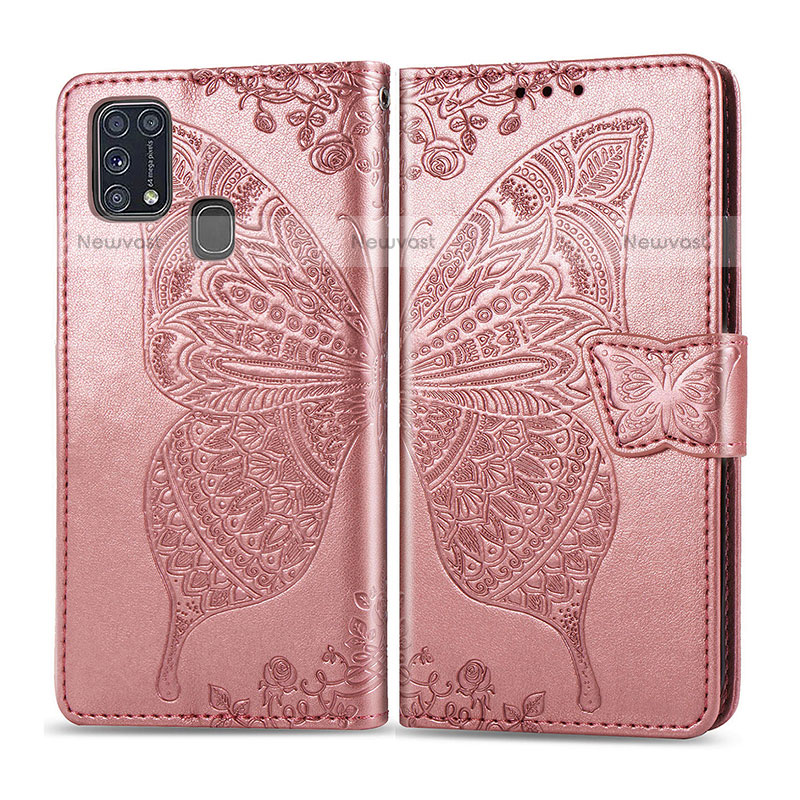 Leather Case Stands Butterfly Flip Cover Holder for Samsung Galaxy M31