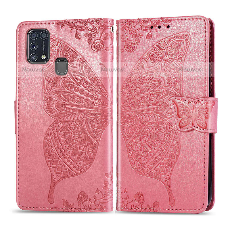 Leather Case Stands Butterfly Flip Cover Holder for Samsung Galaxy M31