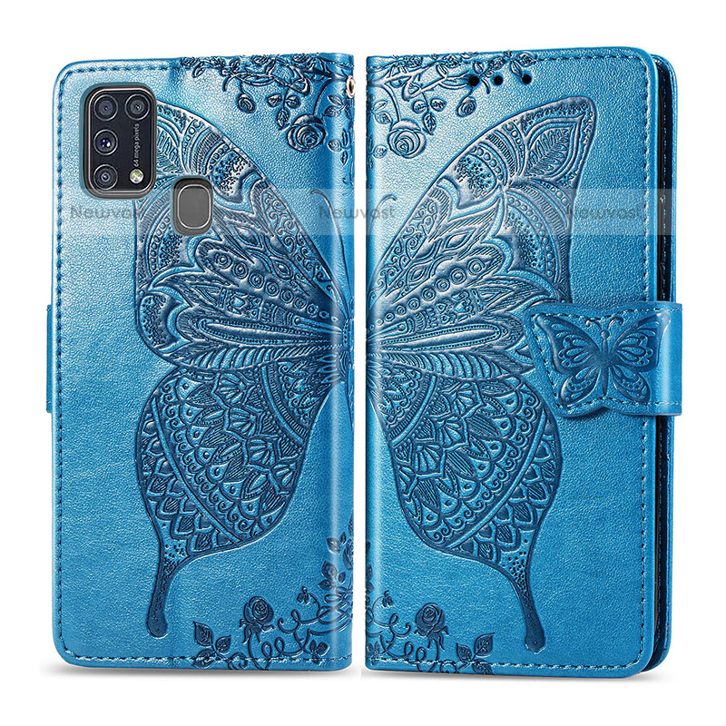 Leather Case Stands Butterfly Flip Cover Holder for Samsung Galaxy M31 Prime Edition