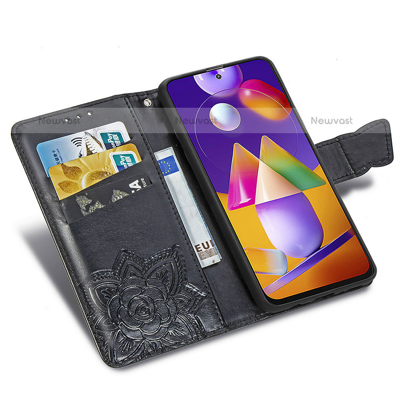 Leather Case Stands Butterfly Flip Cover Holder for Samsung Galaxy M31s