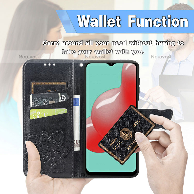 Leather Case Stands Butterfly Flip Cover Holder for Samsung Galaxy M32 5G