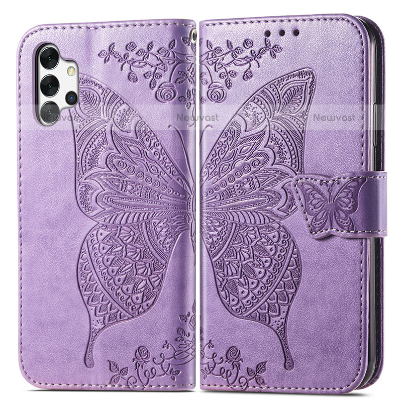 Leather Case Stands Butterfly Flip Cover Holder for Samsung Galaxy M32 5G