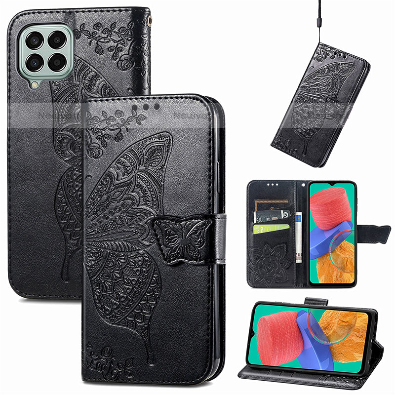 Leather Case Stands Butterfly Flip Cover Holder for Samsung Galaxy M33 5G