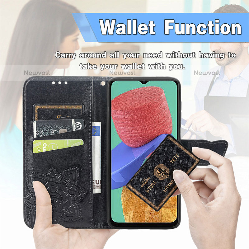 Leather Case Stands Butterfly Flip Cover Holder for Samsung Galaxy M33 5G