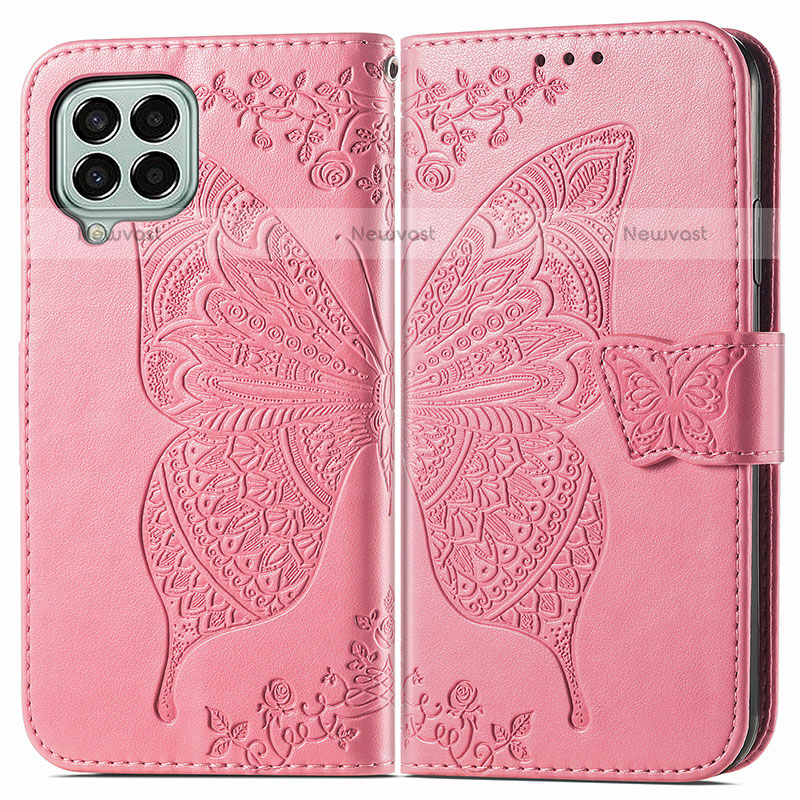 Leather Case Stands Butterfly Flip Cover Holder for Samsung Galaxy M33 5G