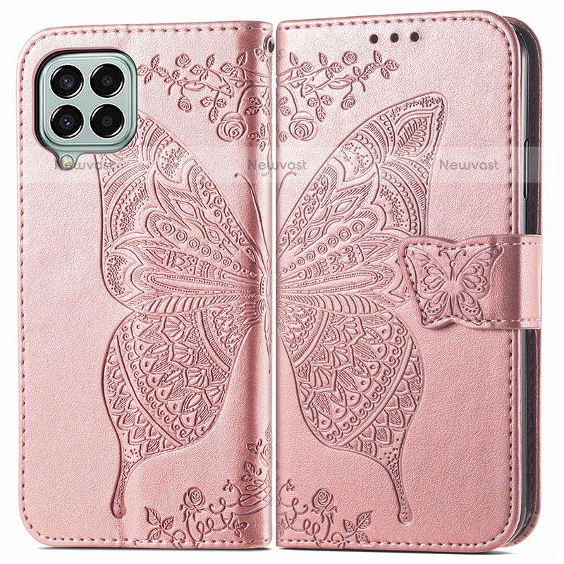 Leather Case Stands Butterfly Flip Cover Holder for Samsung Galaxy M33 5G