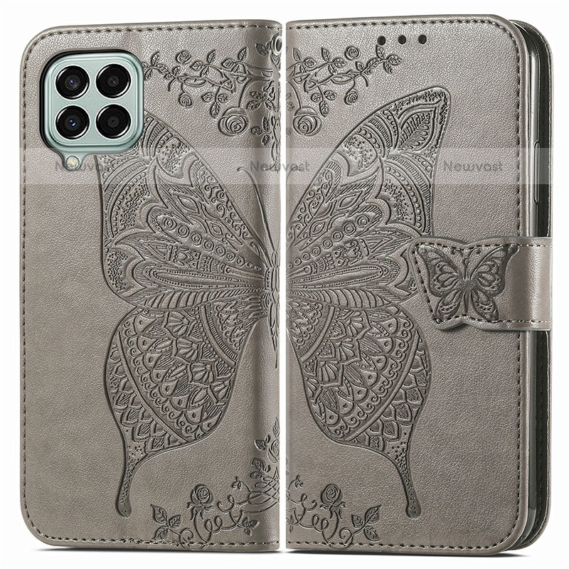 Leather Case Stands Butterfly Flip Cover Holder for Samsung Galaxy M33 5G