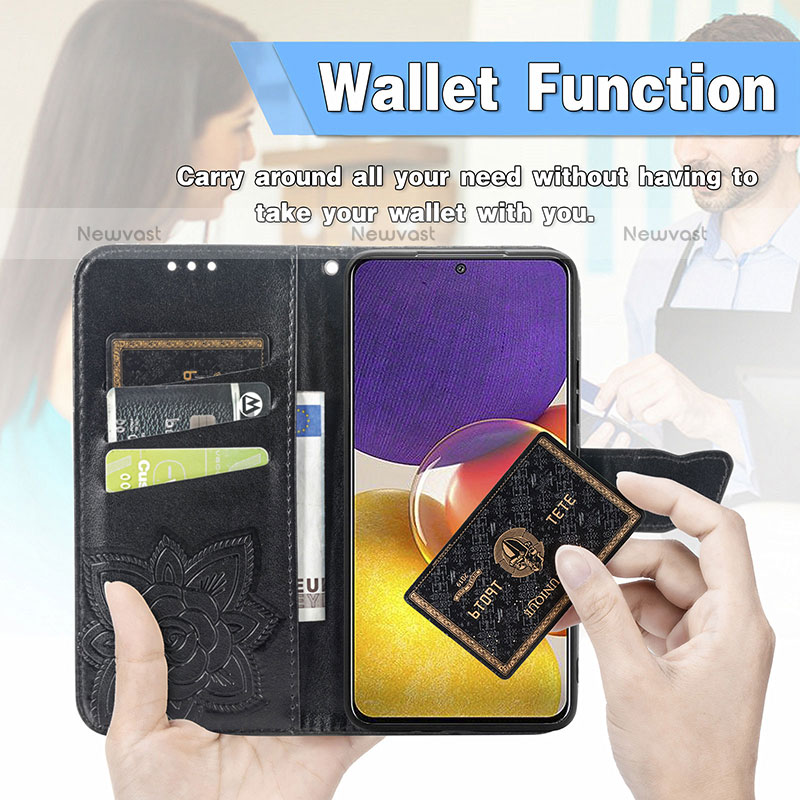 Leather Case Stands Butterfly Flip Cover Holder for Samsung Galaxy Quantum2 5G