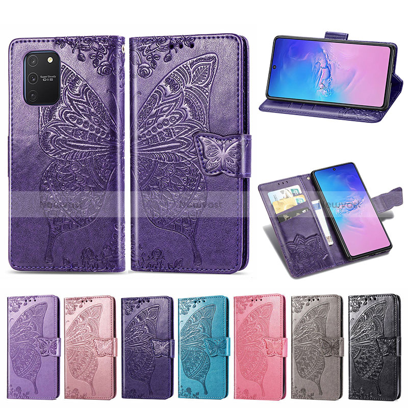 Leather Case Stands Butterfly Flip Cover Holder for Samsung Galaxy S10 Lite