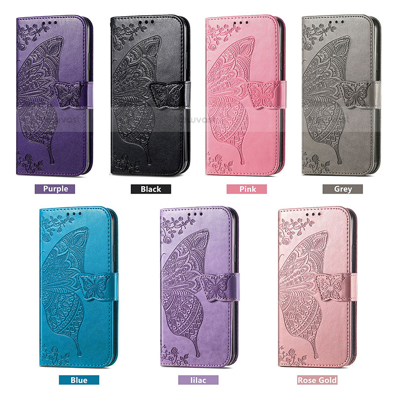 Leather Case Stands Butterfly Flip Cover Holder for Samsung Galaxy S21 Ultra 5G