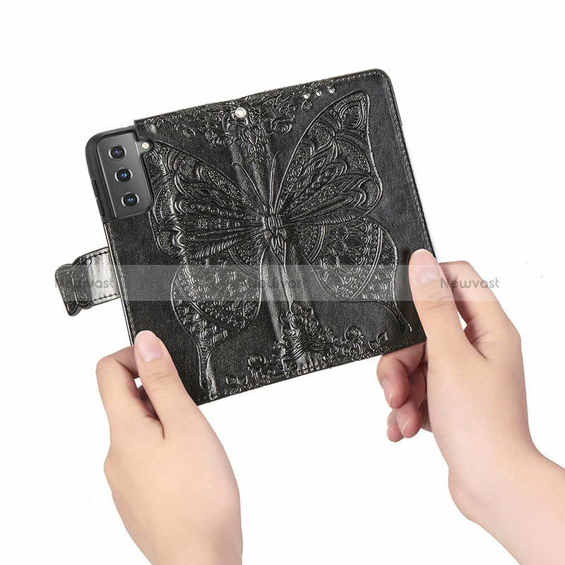 Leather Case Stands Butterfly Flip Cover Holder for Samsung Galaxy S25 5G