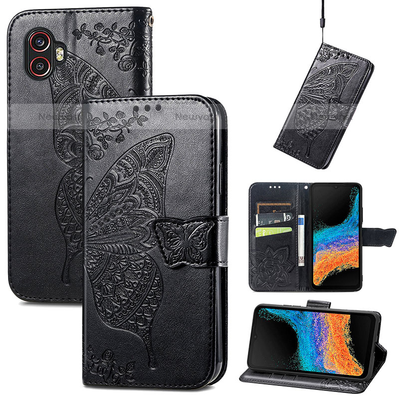 Leather Case Stands Butterfly Flip Cover Holder for Samsung Galaxy XCover 6 Pro 5G