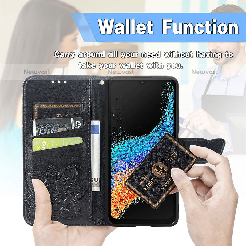 Leather Case Stands Butterfly Flip Cover Holder for Samsung Galaxy XCover 6 Pro 5G