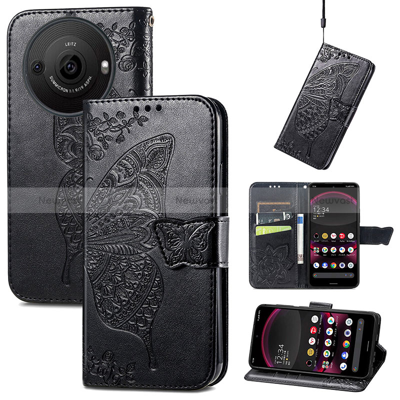 Leather Case Stands Butterfly Flip Cover Holder for Sharp Aquos R8s Pro