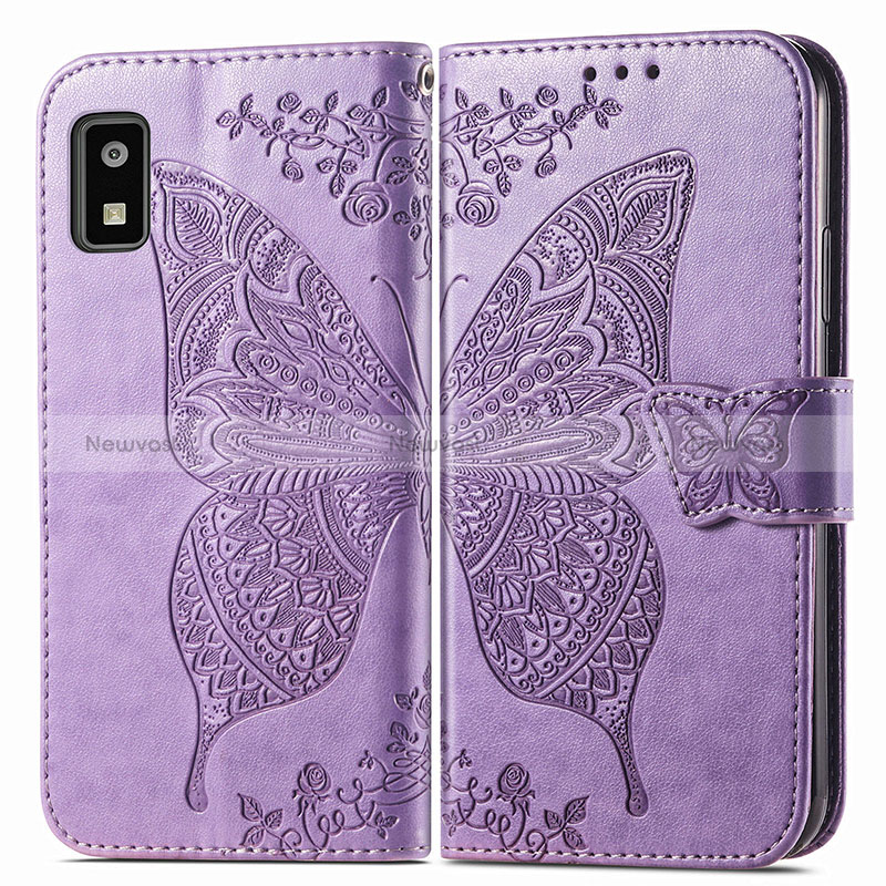 Leather Case Stands Butterfly Flip Cover Holder for Sharp Aquos wish3