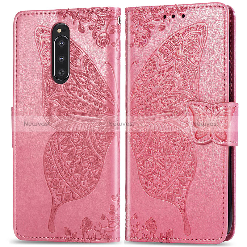 Leather Case Stands Butterfly Flip Cover Holder for Sony Xperia 1