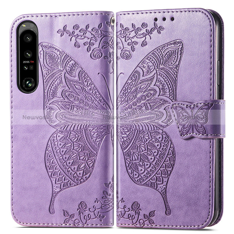 Leather Case Stands Butterfly Flip Cover Holder for Sony Xperia 1 IV SO-51C