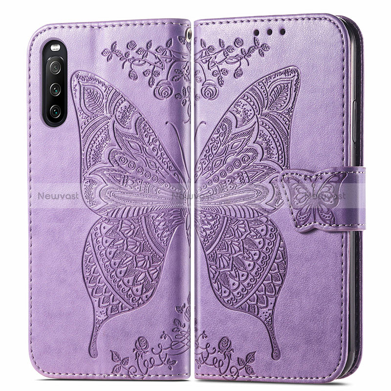 Leather Case Stands Butterfly Flip Cover Holder for Sony Xperia 10 III